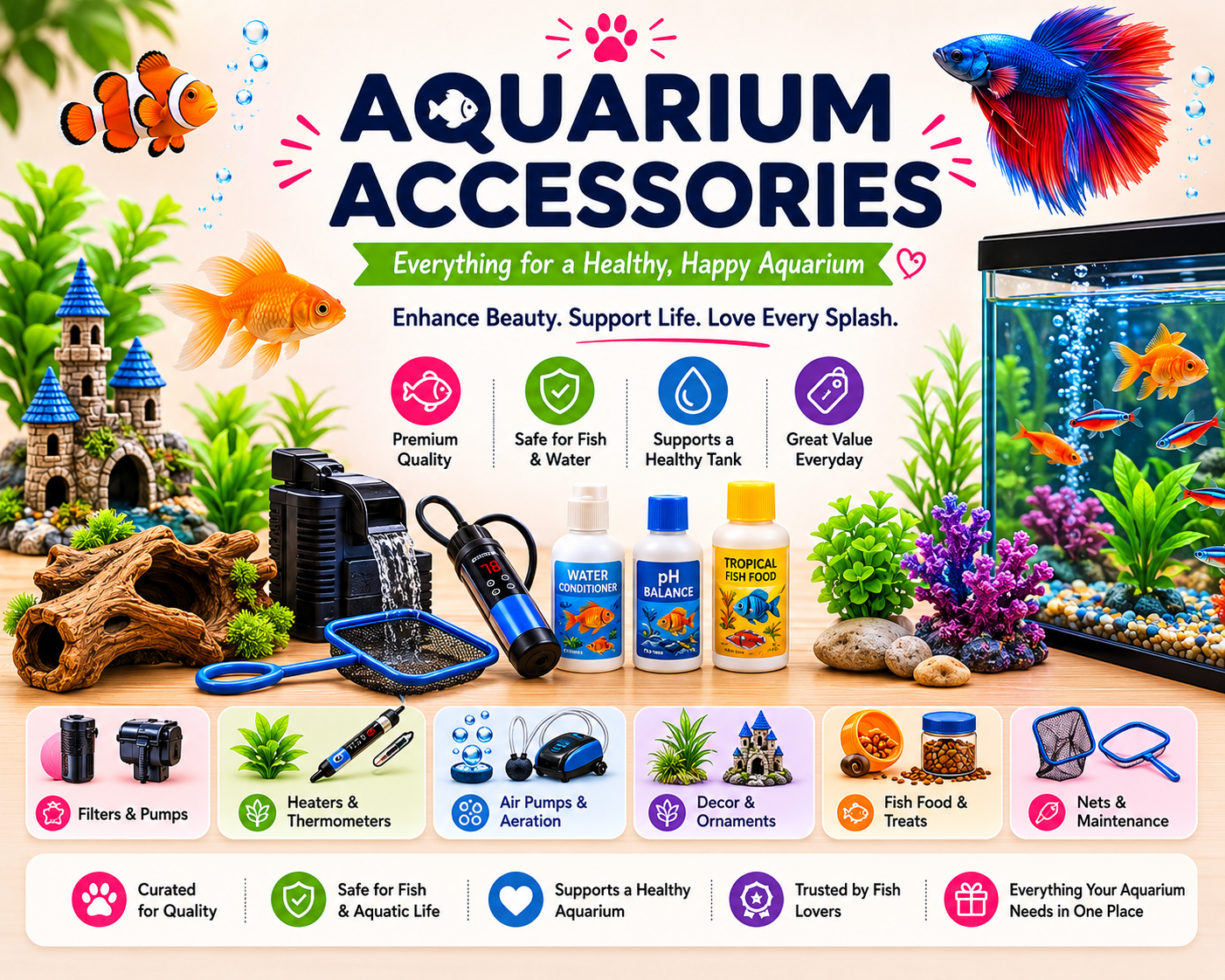 Aquarium Accessories - Priscilla's Pet Paradise