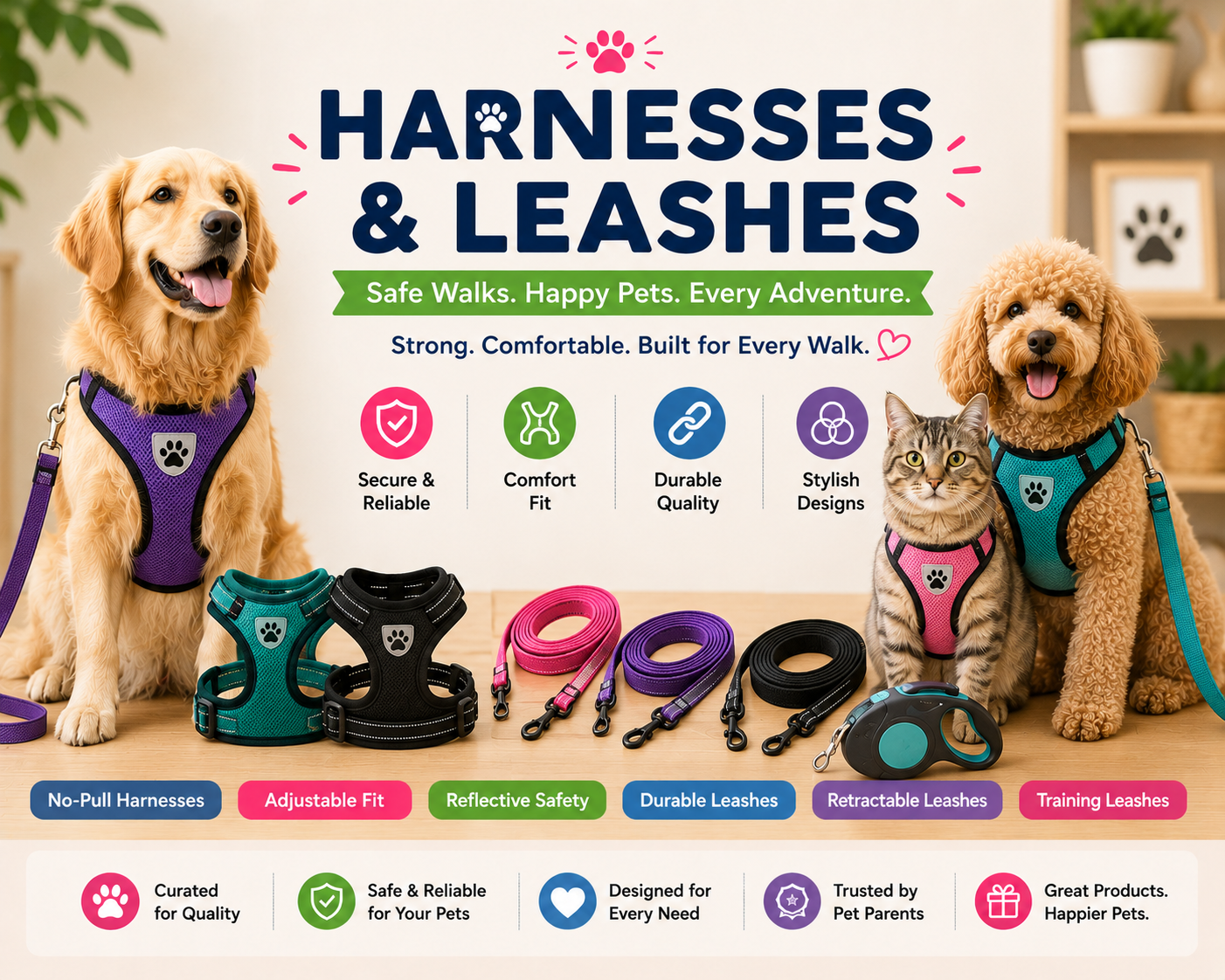 Harnesses & Leashes - Priscilla's Pet Paradise