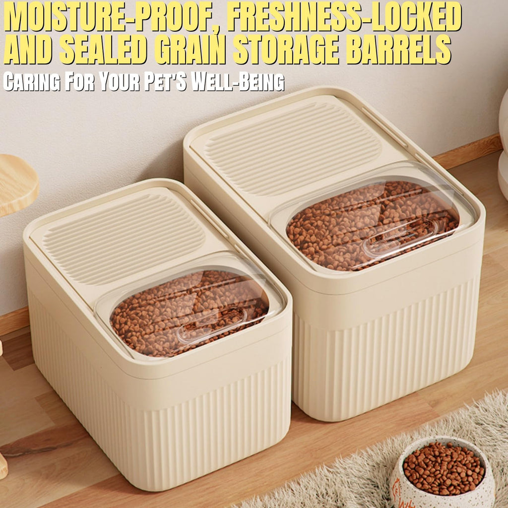High-Capacity Pet Food Container Airtight With Cup, Dog Food Storage Container,Durable Design For Dog,Cat, Bird Food Storage, Keep Dry Food - Priscilla's Pet Paradise