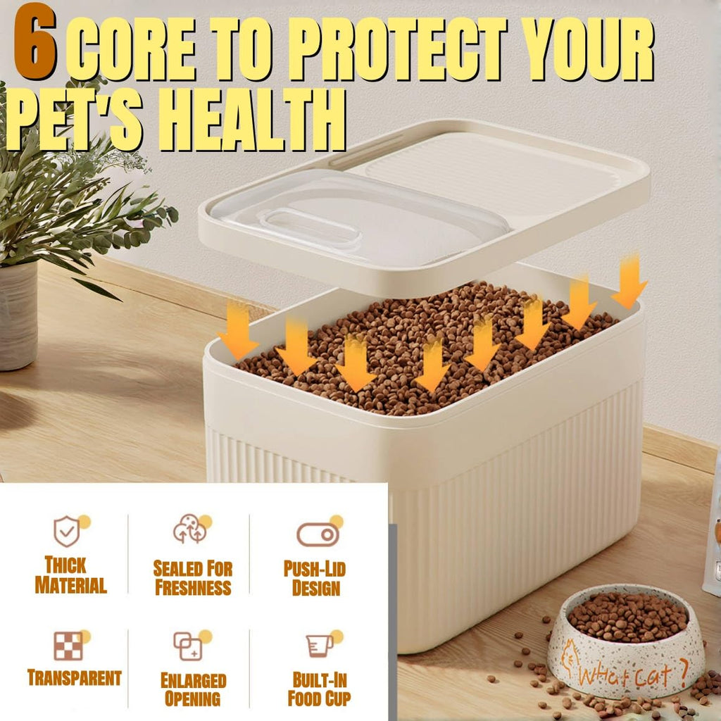 High-Capacity Pet Food Container Airtight With Cup, Dog Food Storage Container,Durable Design For Dog,Cat, Bird Food Storage, Keep Dry Food - Priscilla's Pet Paradise