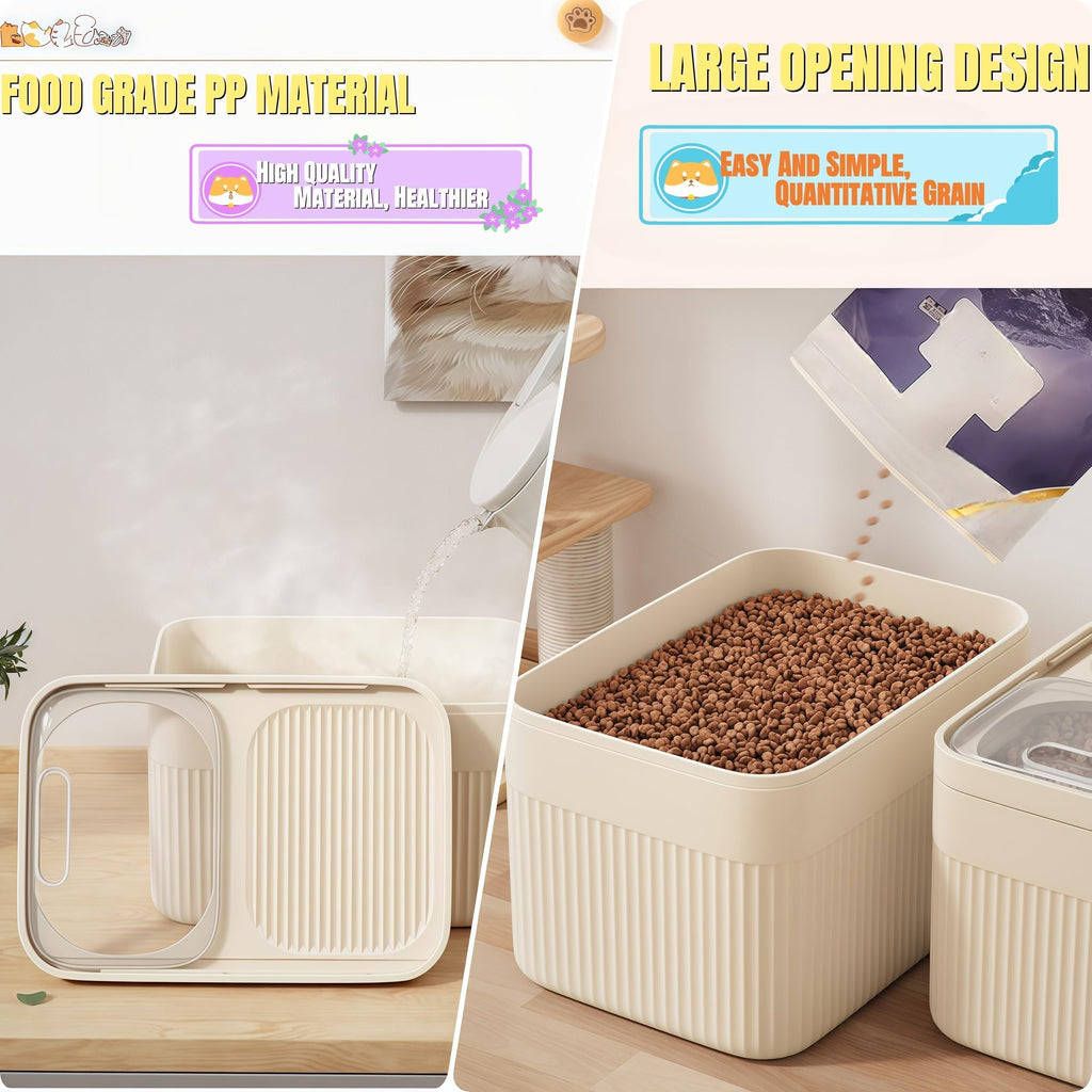 High-Capacity Pet Food Container Airtight With Cup, Dog Food Storage Container,Durable Design For Dog,Cat, Bird Food Storage, Keep Dry Food - Priscilla's Pet Paradise