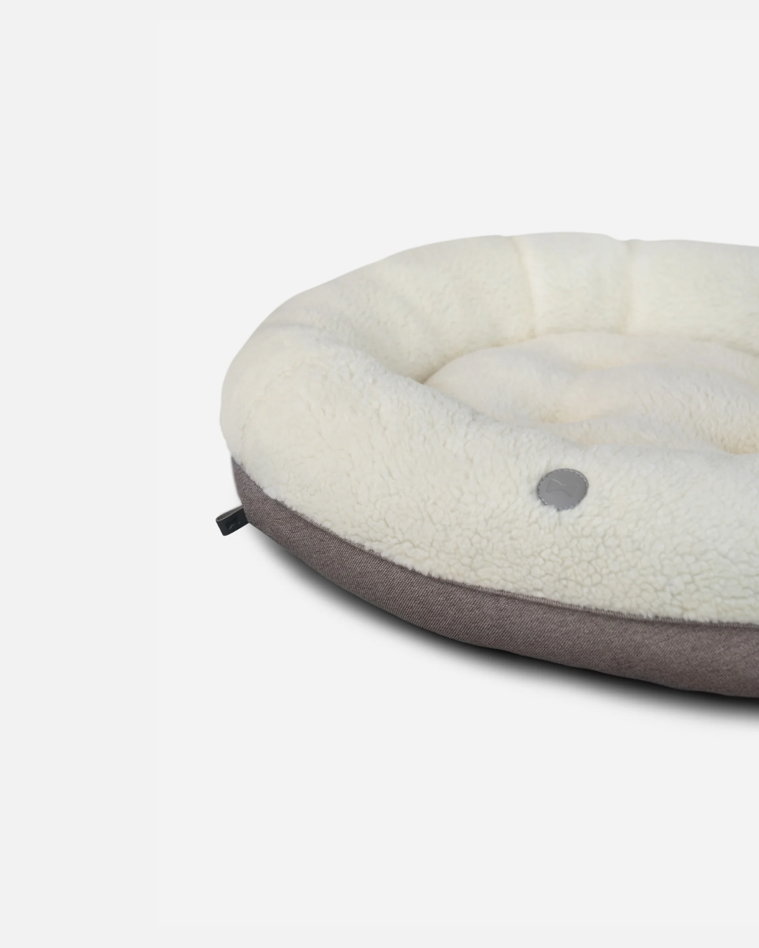 Chester & Lee | Furry Beige Donut Dog Bed - Priscilla's Pet Paradise