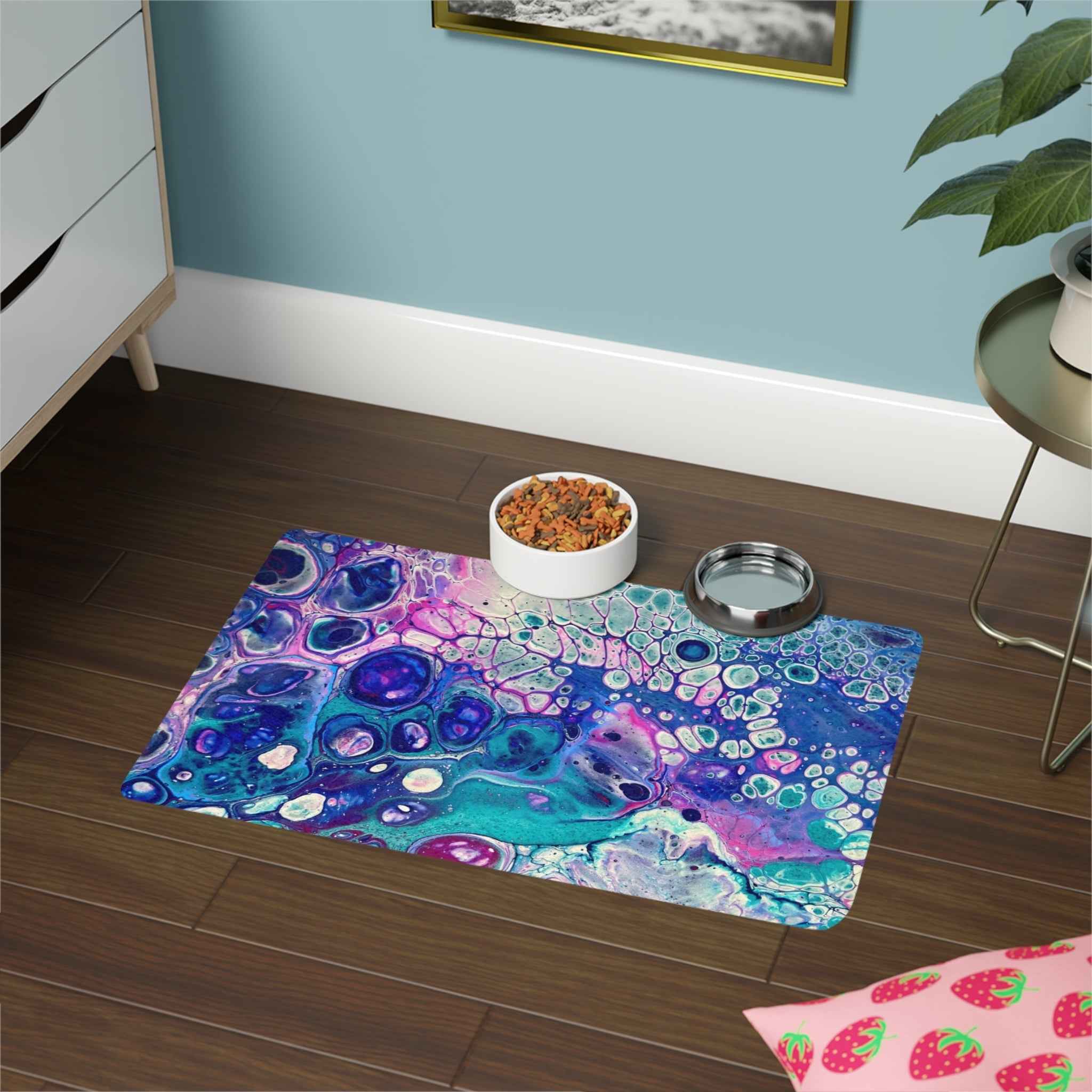 Bespattered Facade Galaxy Pet Food Mat for Stylish Feeding Solutions