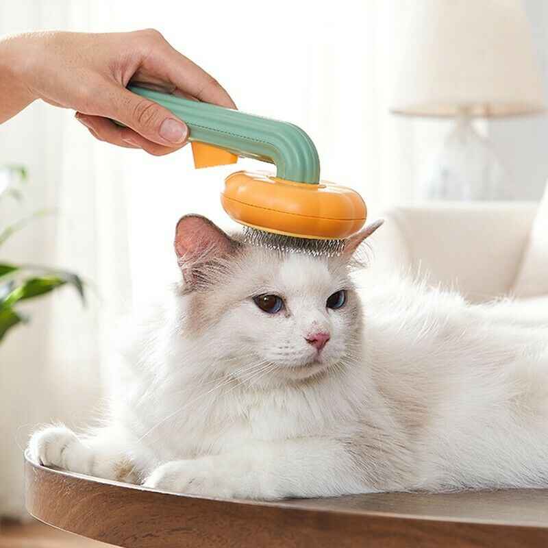 Pet Grooming Slicker Brush for Dogs, Cats, Puppies, and Rabbits - Self-Cleaning Brush to Remove Loose Undercoat and Mats