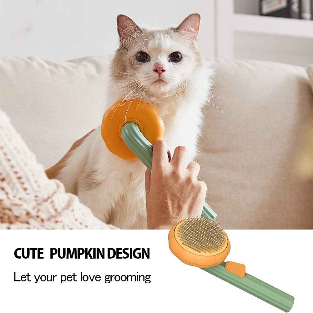 Pet Grooming Slicker Brush for Dogs, Cats, Puppies, and Rabbits - Self-Cleaning Brush to Remove Loose Undercoat and Mats