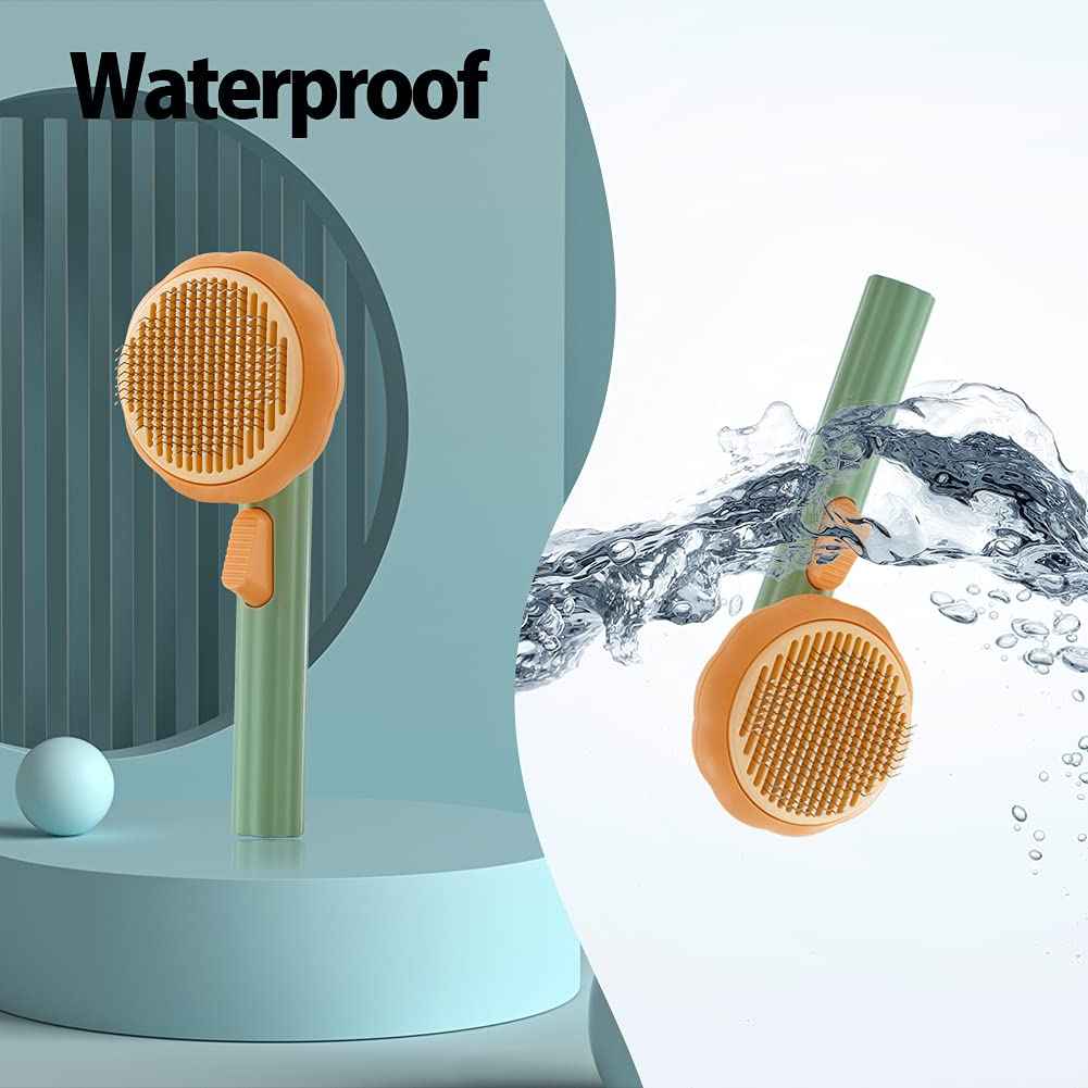 Pet Grooming Slicker Brush for Dogs, Cats, Puppies, and Rabbits - Self-Cleaning Brush to Remove Loose Undercoat and Mats