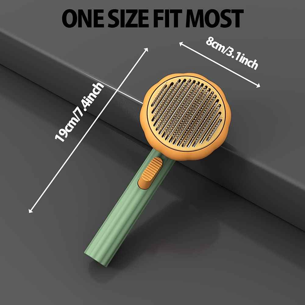 Pet Grooming Slicker Brush for Dogs, Cats, Puppies, and Rabbits - Self-Cleaning Brush to Remove Loose Undercoat and Mats
