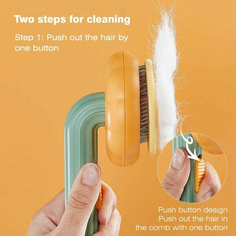 Pet Grooming Slicker Brush for Dogs, Cats, Puppies, and Rabbits - Self-Cleaning Brush to Remove Loose Undercoat and Mats