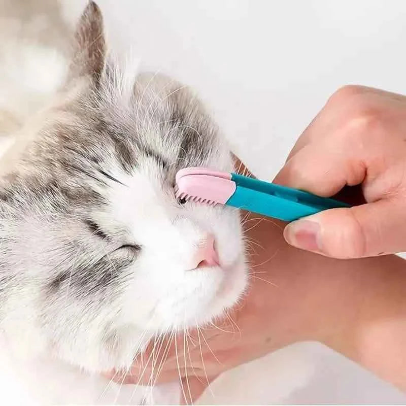 2-Pack Pet Tear Stain Remover Comb - Eye Comb Brush and Cleaning Grooming Tools