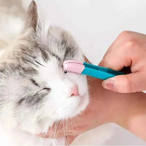 2-Pack Pet Tear Stain Remover Comb - Eye Comb Brush and Cleaning Grooming Tools