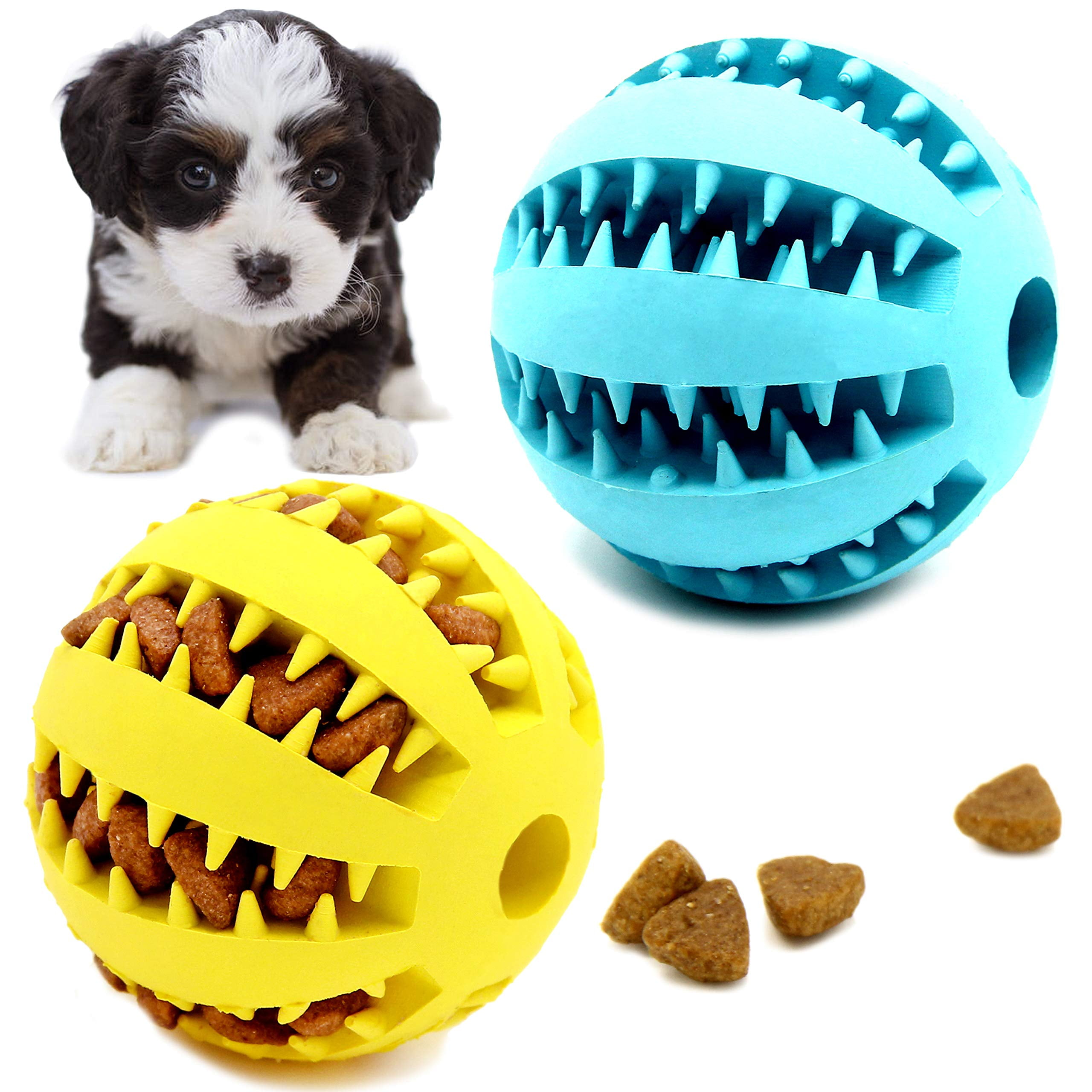 2.5” Squeaky Dog Balls for Small Dogs - Interactive Teething Chew Toys for Clean Teeth and Training