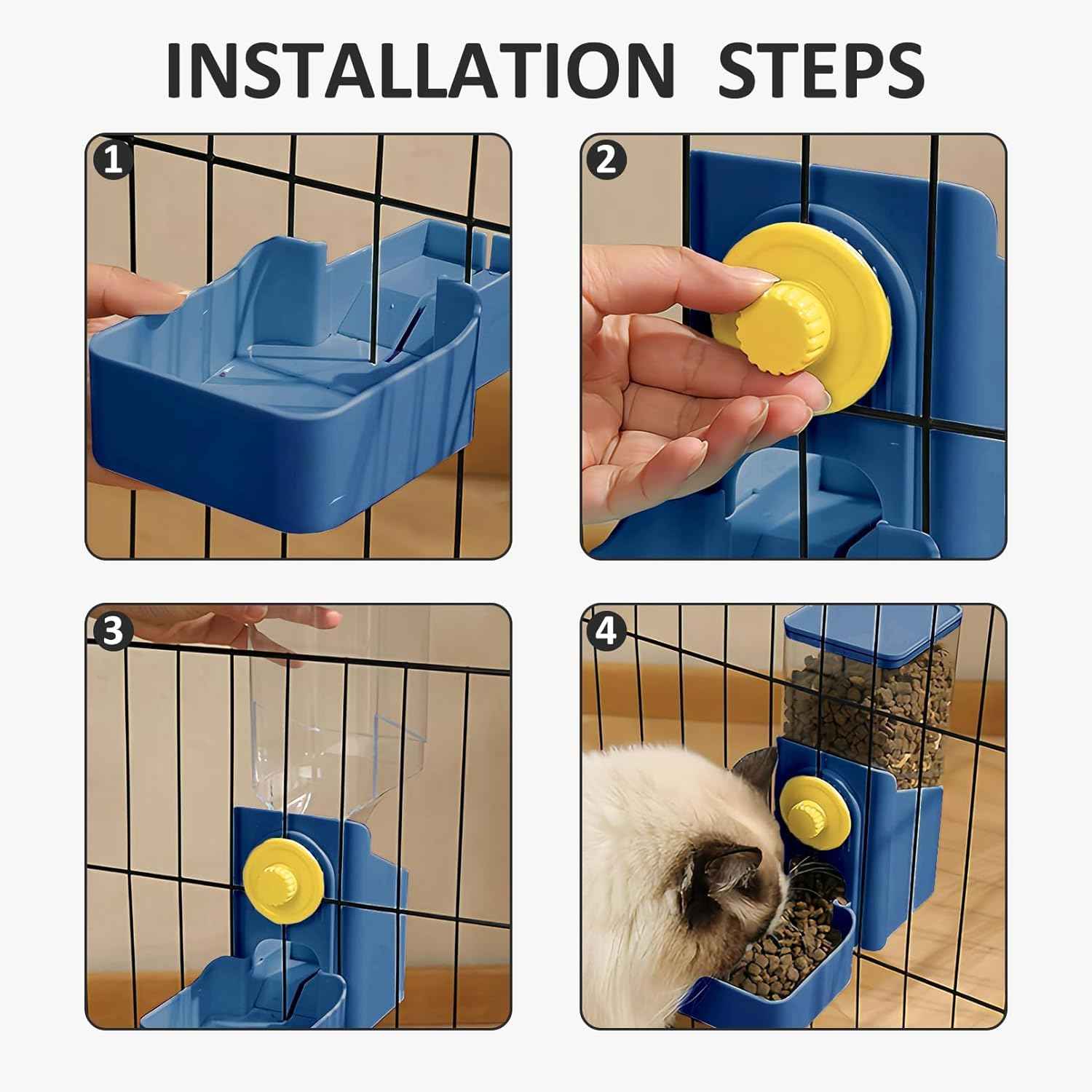 Hanging Automatic Rabbit Feeder and Water Dispenser for Cages - Ideal for Chinchillas, Hedgehogs, and Guinea Pigs
