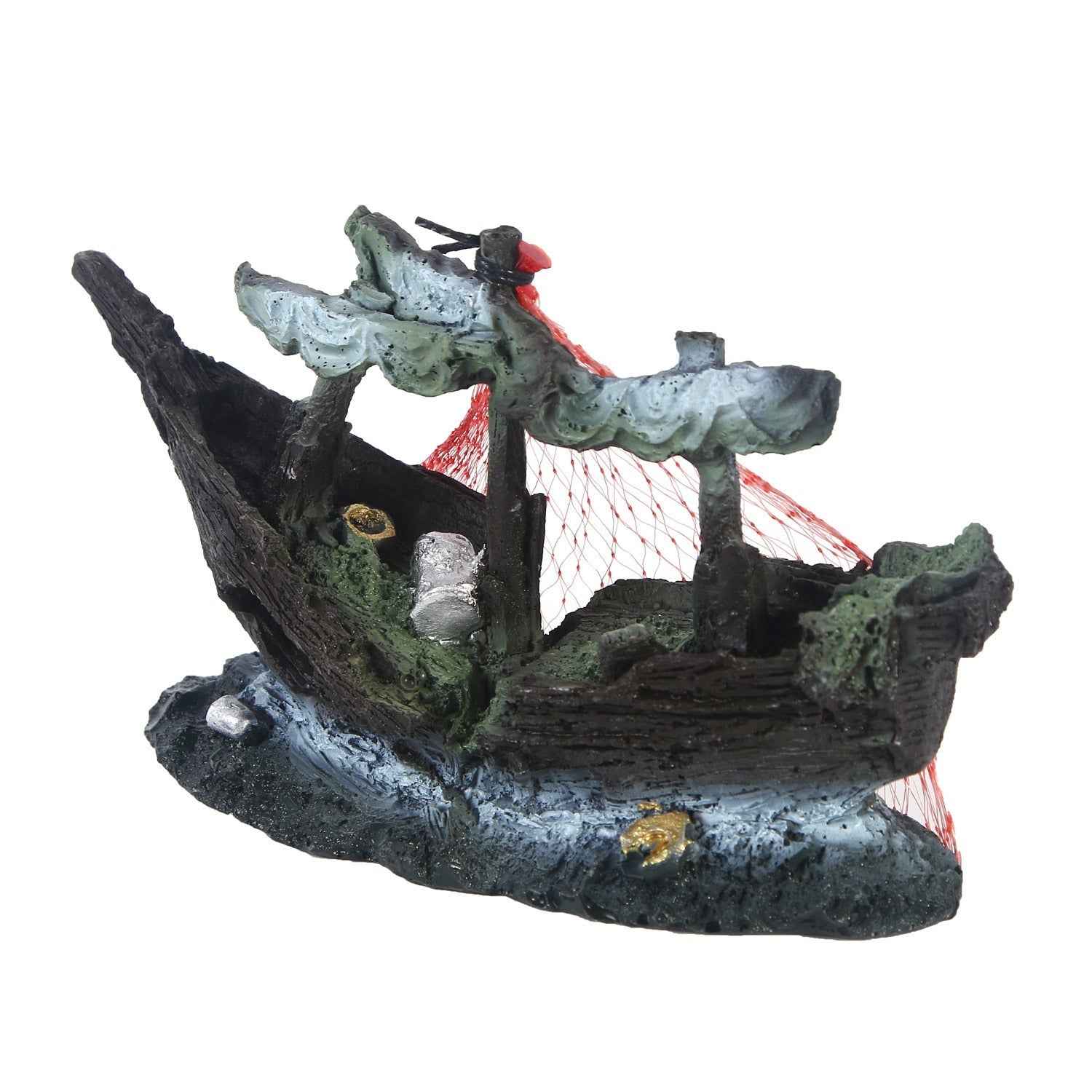 Ship Fish Tank Decoration - Resin Water Grass Landscape for Aquariums