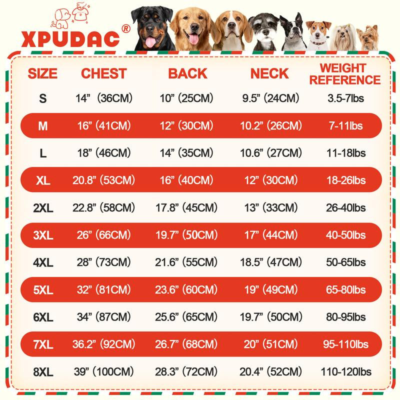 XPUDAC Dralon Red Plaid Dog Pajama Soft Cozy Pet Clothing for Comfortable Sleep One Piece Jumpsuit Universal Fit Soft Breathable Fabric All Seasons Plaid Patterns - Priscilla's Pet Paradise