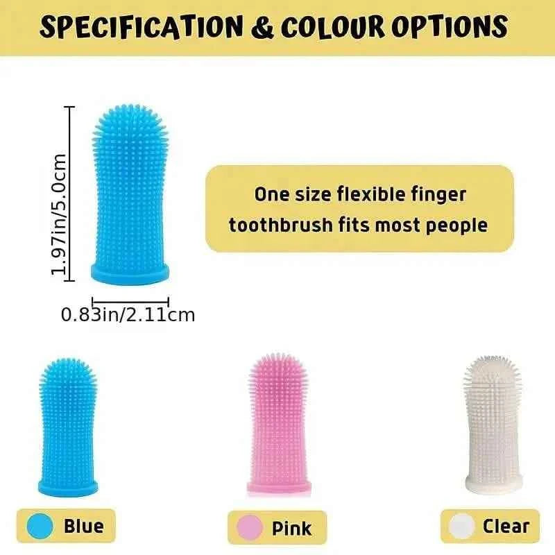 5-Piece Super Soft Silicone Pet Finger Toothbrush for Teeth Cleaning