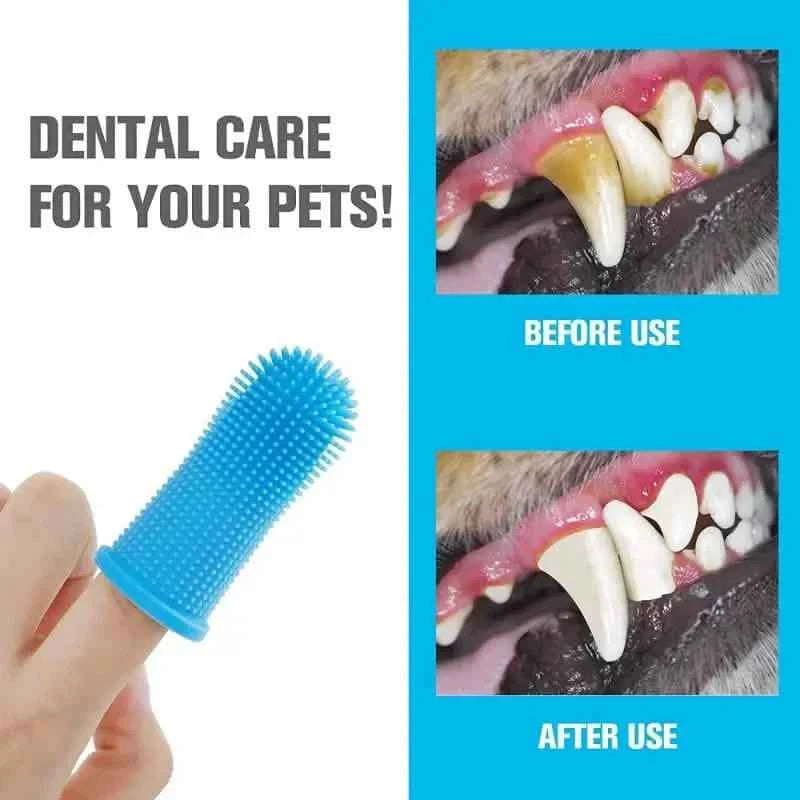 5-Piece Super Soft Silicone Pet Finger Toothbrush for Teeth Cleaning