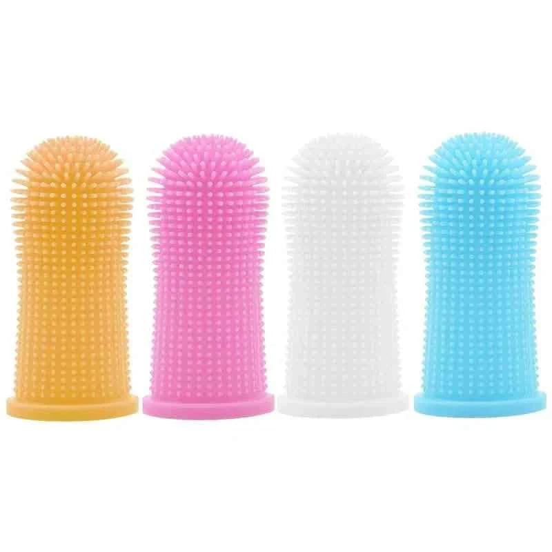 5-Piece Super Soft Silicone Pet Finger Toothbrush for Teeth Cleaning