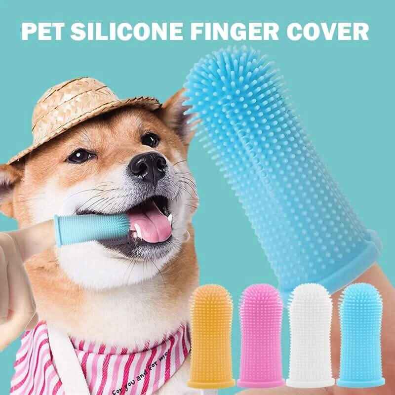 5-Piece Super Soft Silicone Pet Finger Toothbrush for Teeth Cleaning