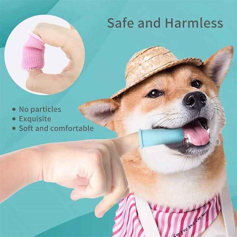 5-Piece Super Soft Silicone Pet Finger Toothbrush for Teeth Cleaning