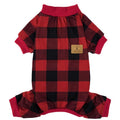 XPUDAC Dralon Red Plaid Dog Pajama Soft Cozy Pet Clothing for Comfortable Sleep One Piece Jumpsuit Universal Fit Soft Breathable Fabric All Seasons Plaid Patterns - Priscilla's Pet Paradise