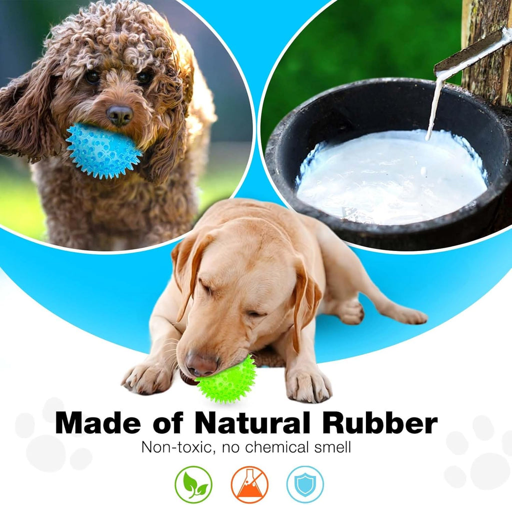 2.5” Squeaky Dog Balls for Small Dogs - Interactive Teething Chew Toys for Clean Teeth and Training