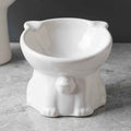 Ceramic Cute Black Cat Bowl with High Foot for Stylish Pet Dining Supplies