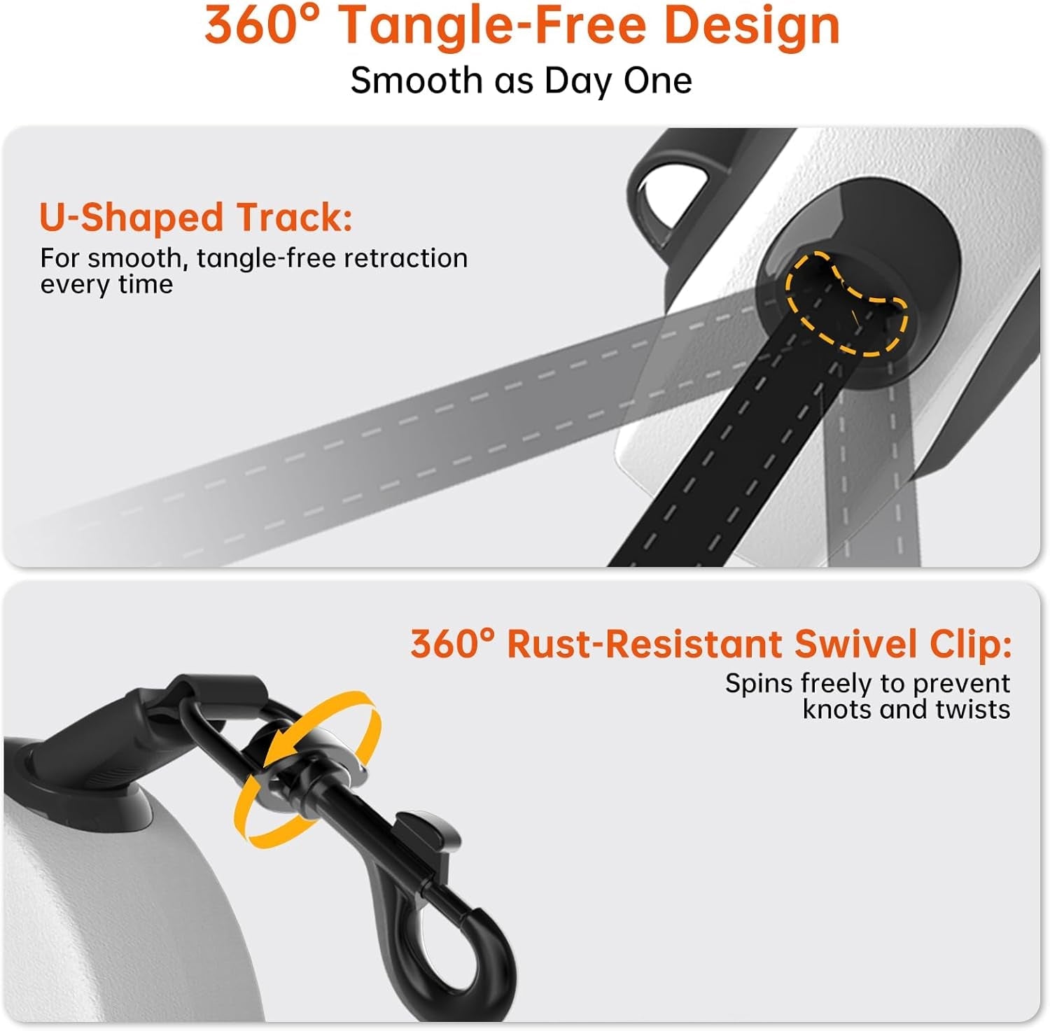 Retractable Dog Leash 16FT LED Light Heavy Duty Tangle Free - Priscilla's Pet Paradise