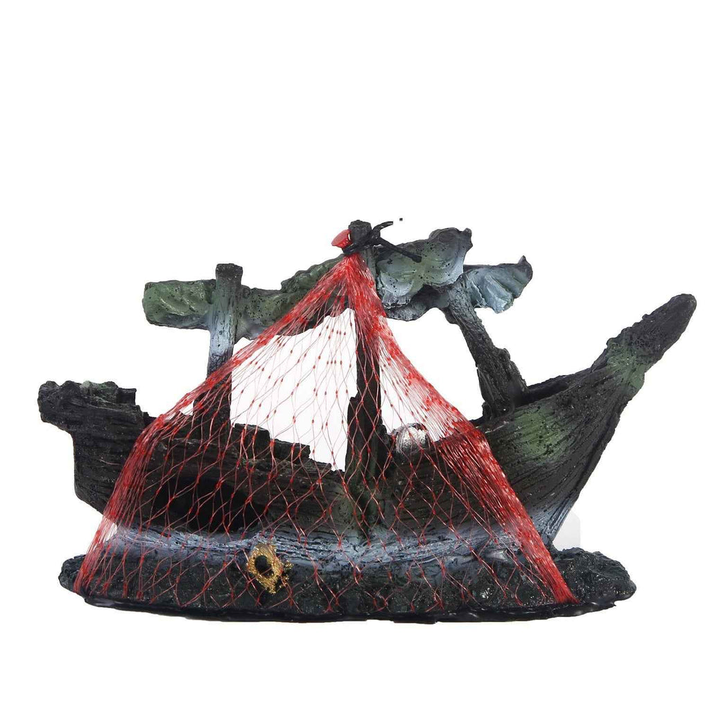 Ship Fish Tank Decoration - Resin Water Grass Landscape for Aquariums
