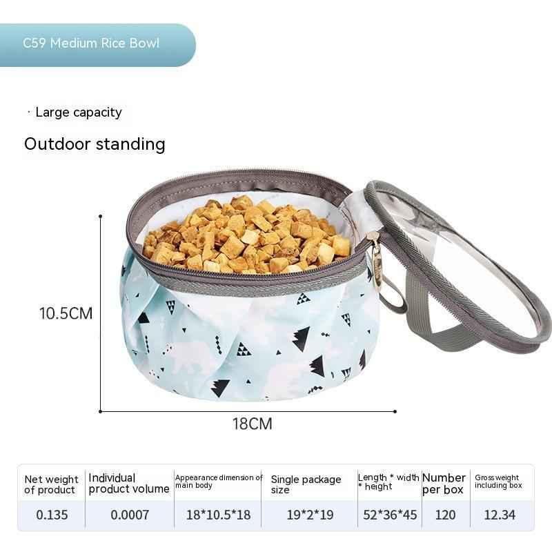 Dog Pet Bowl Portable C59 - Convenient Supplies for Your Furry Friend