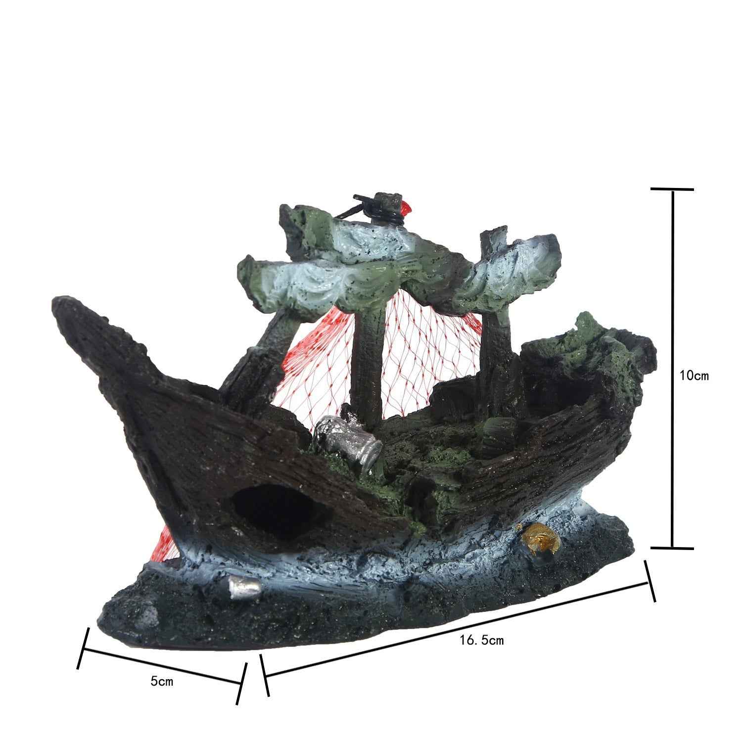Ship Fish Tank Decoration - Resin Water Grass Landscape for Aquariums