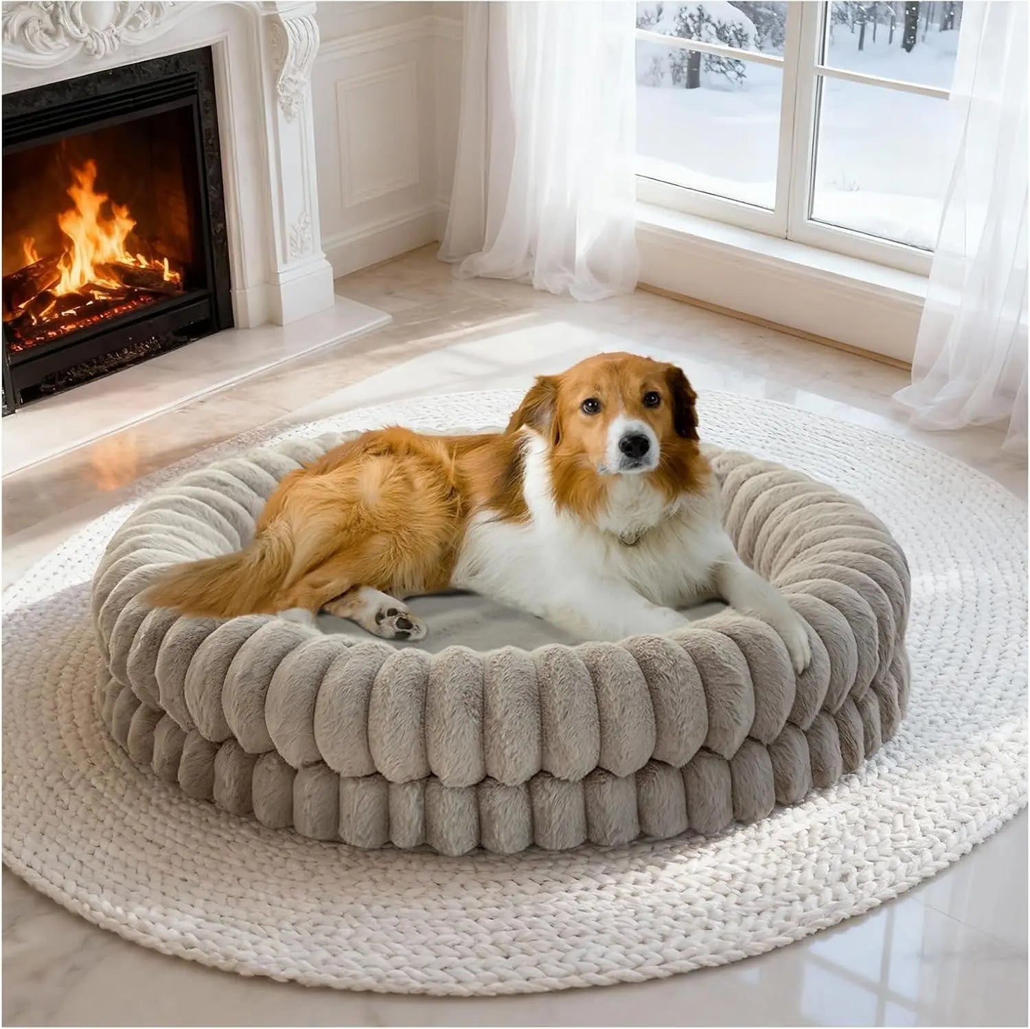 BALANCE Luxury Donut Dog Bed | Orthopedic Calming Round Bed (Washable) - Priscilla's Pet Paradise