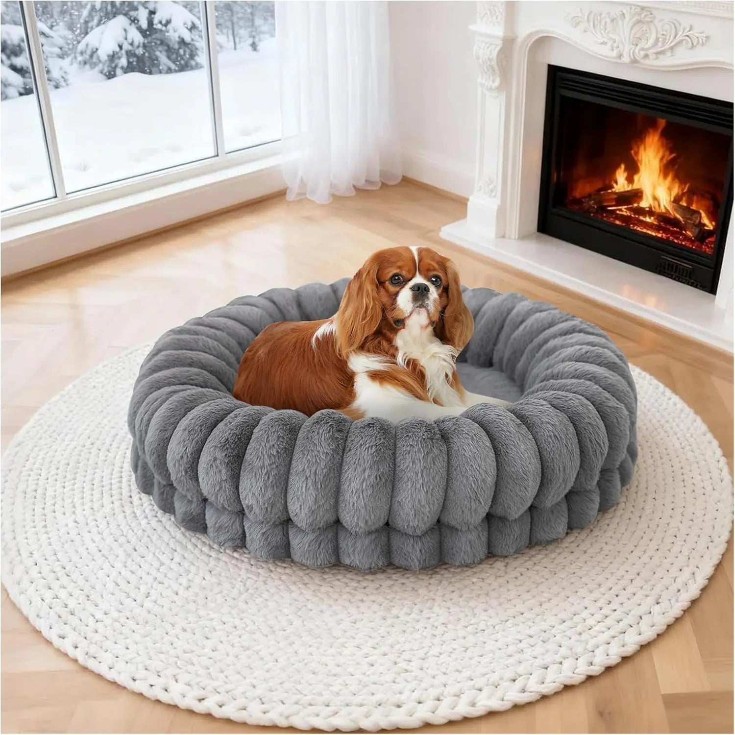 BALANCE Luxury Donut Dog Bed | Orthopedic Calming Round Bed (Washable) - Priscilla's Pet Paradise