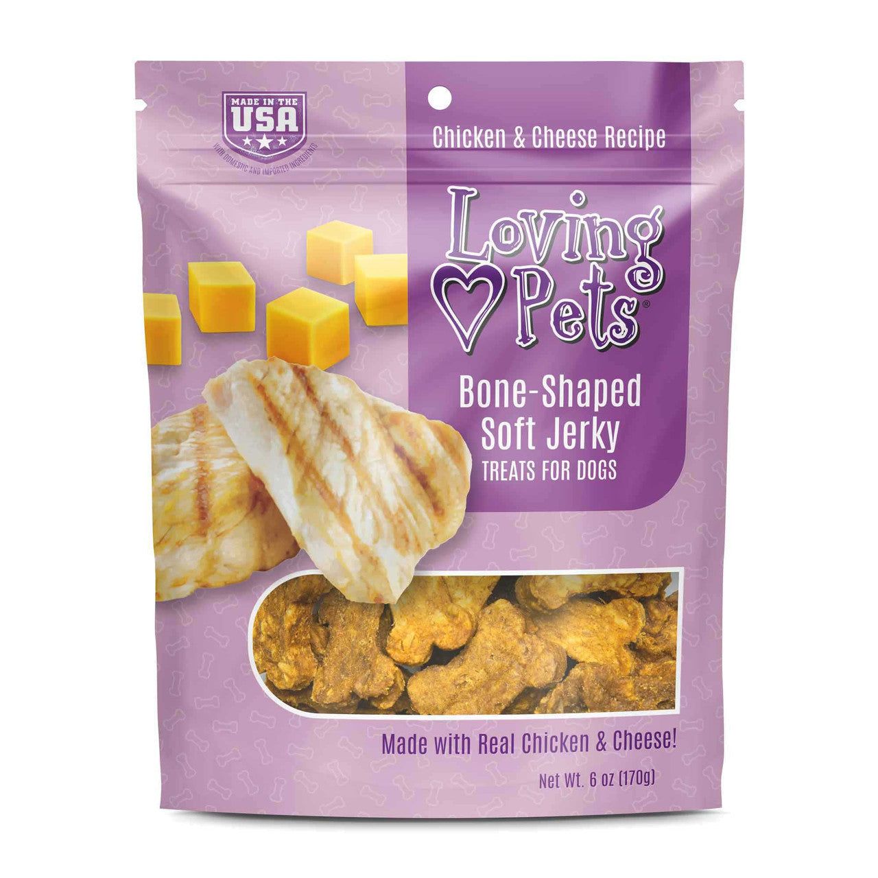 Loving Pets Soft Jerky Chicken & Cheese Dog Treats (6oz) - Priscilla's Pet Paradise