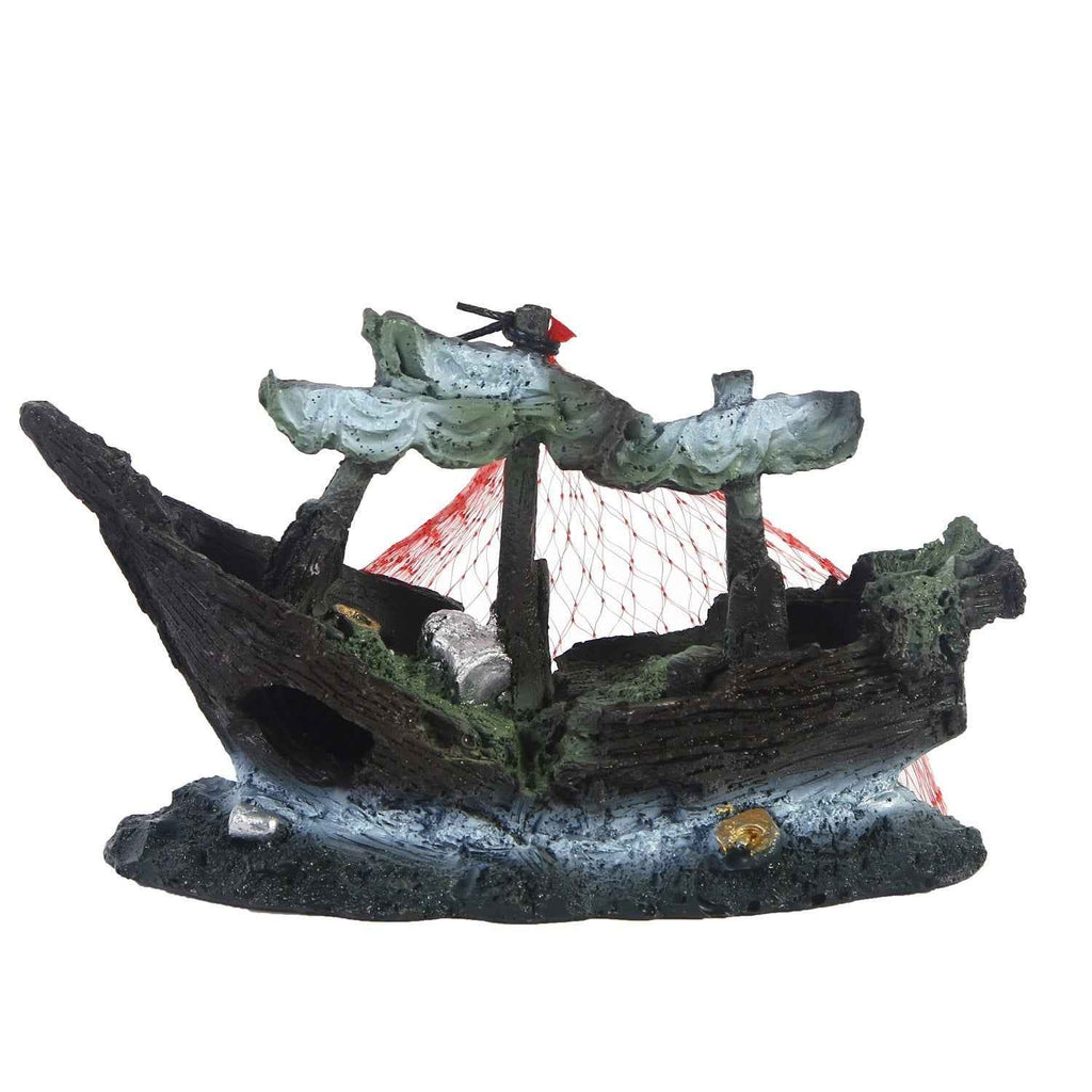 Ship Fish Tank Decoration - Resin Water Grass Landscape for Aquariums