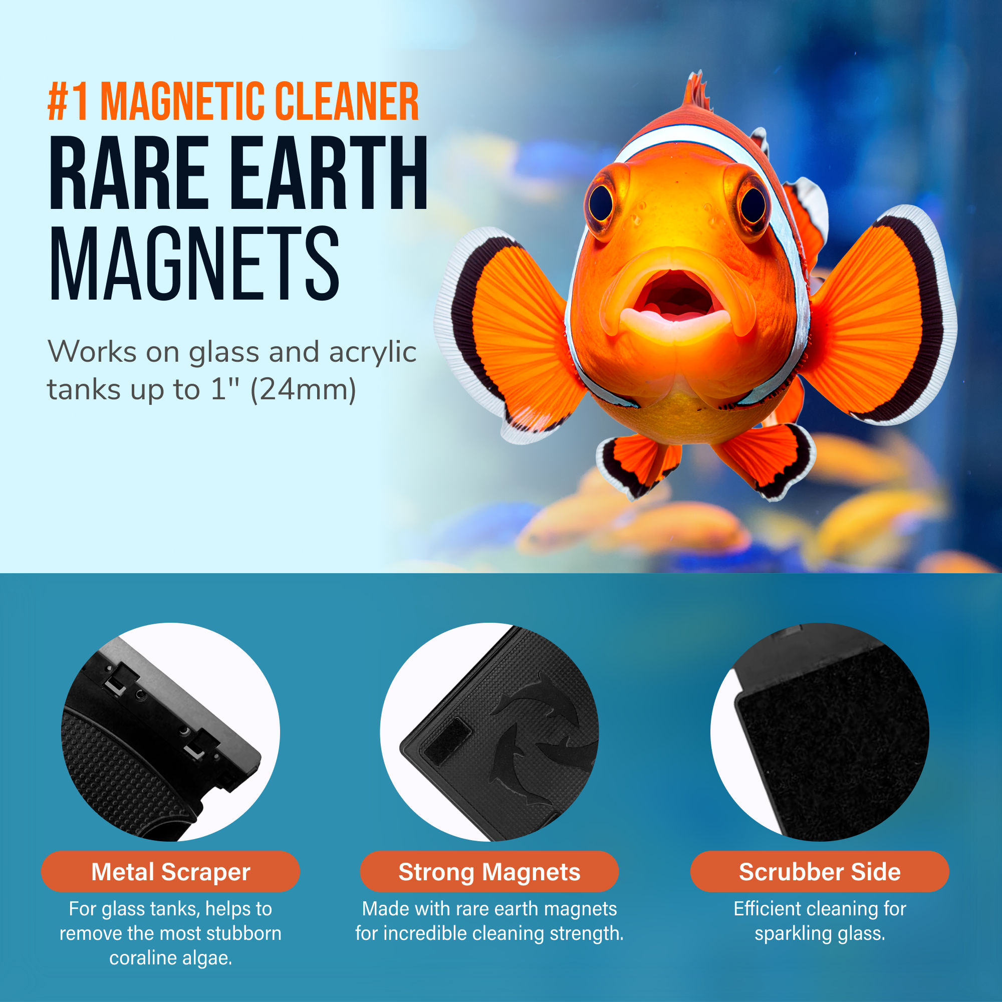Flipper FLOAT 2 in 1 Magnetic Aquarium Algae Cleaner (Standard) - Priscilla's Pet Paradise