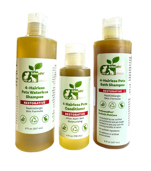 4 Hairless Pets Shampoo | Restorative Waterless Conditioner for Smooth Skin