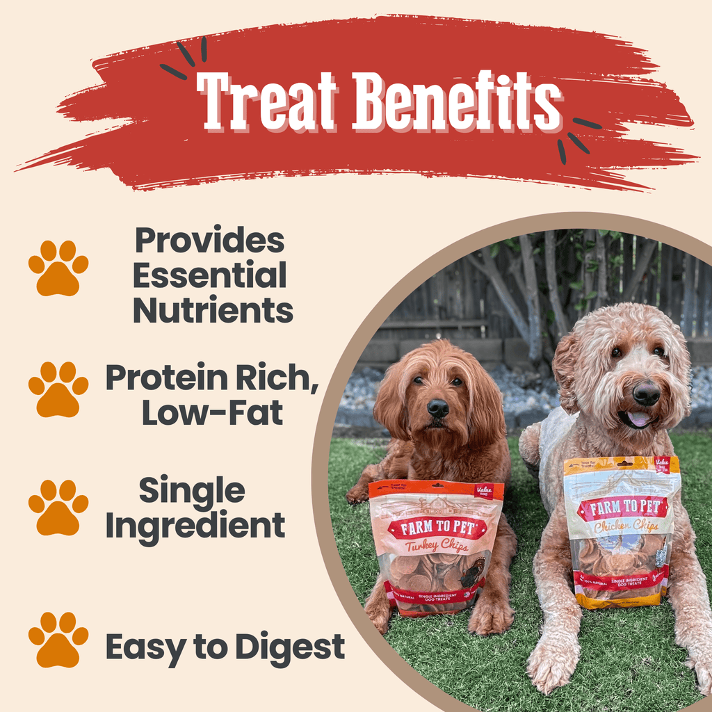 Turkey & Chicken Chip Dog Treat Duo | Single-Ingredient Poultry Treats for Dogs - Priscilla's Pet Paradise