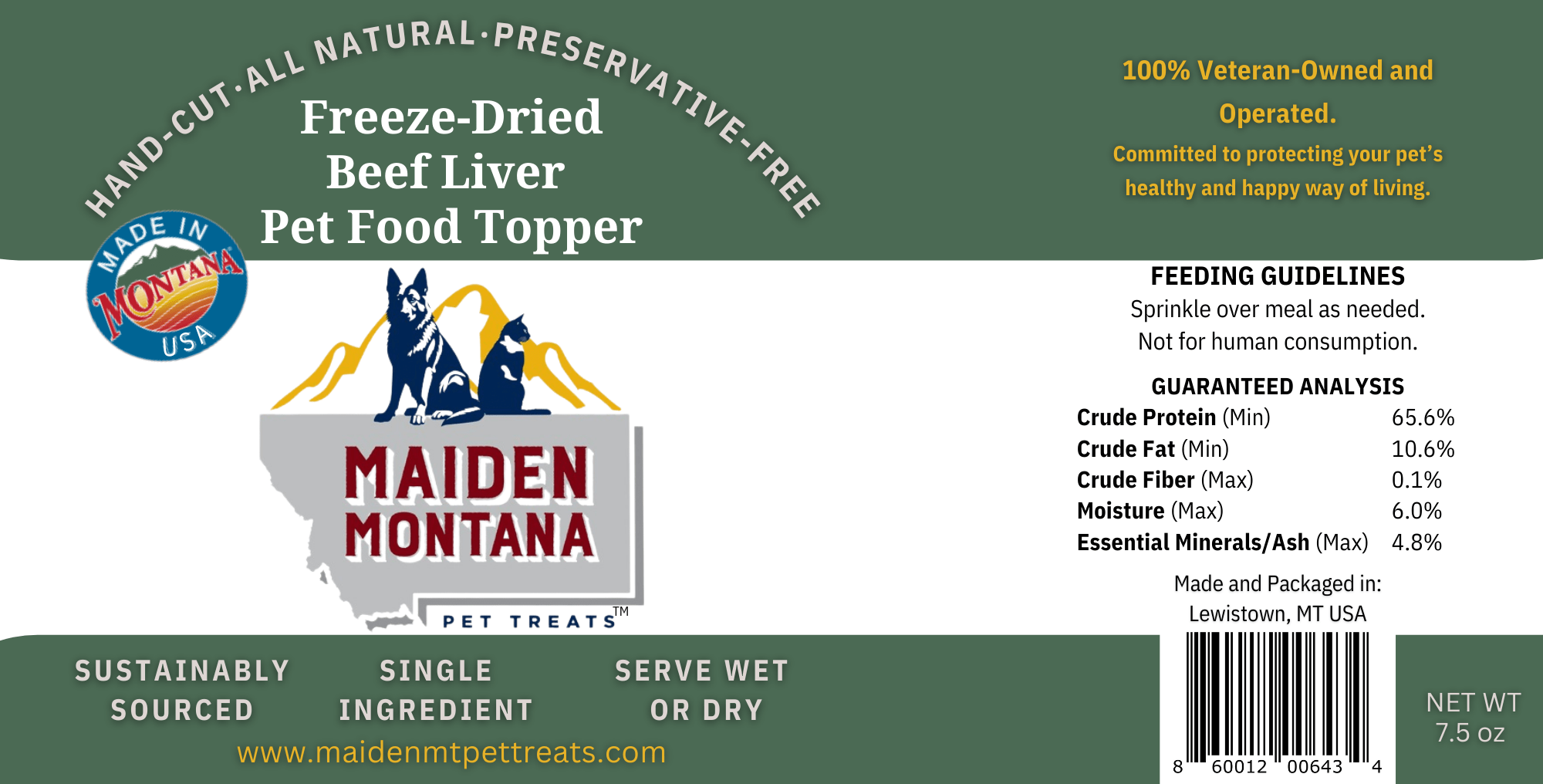 Freeze-Dried Beef Liver - Best Pet Food Topper | 7.5 oz - Priscilla's Pet Paradise