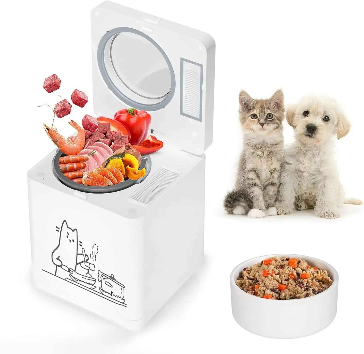 Pet Fresh Food Maker 5 in 1 Dog Cat Food Cooker Chopper 2.5L Smart Maker for Healthy Meals