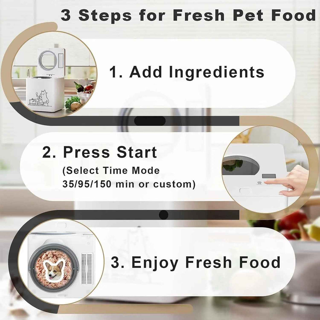 Pet Fresh Food Maker 5 in 1 Dog Cat Food Cooker Chopper 2.5L Smart Maker for Healthy Meals
