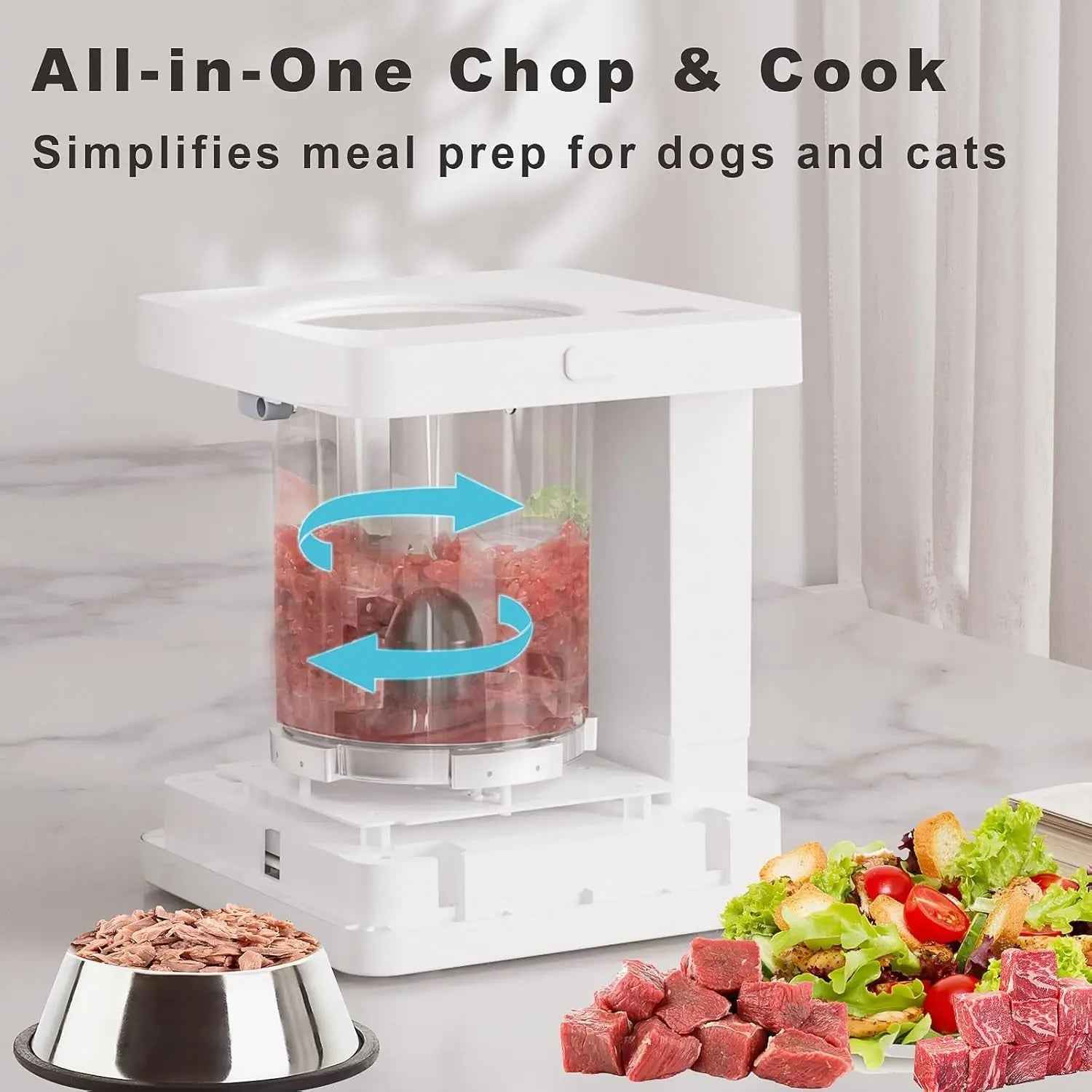 Pet Fresh Food Maker 5 in 1 Dog Cat Food Cooker Chopper 2.5L Smart Maker for Healthy Meals