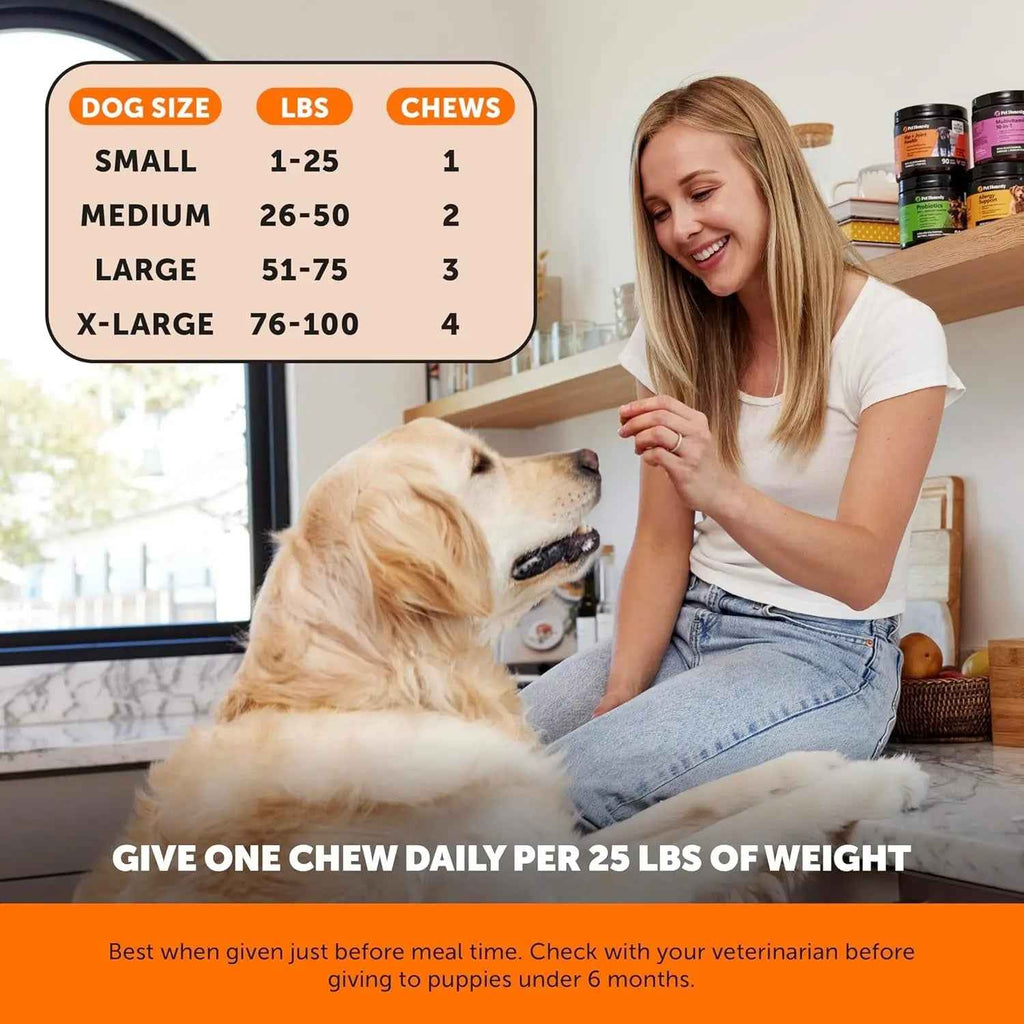 Pet Honesty Senior Hemp Hip & Joint Supplement for Dogs Mobility Chews 90 Ct