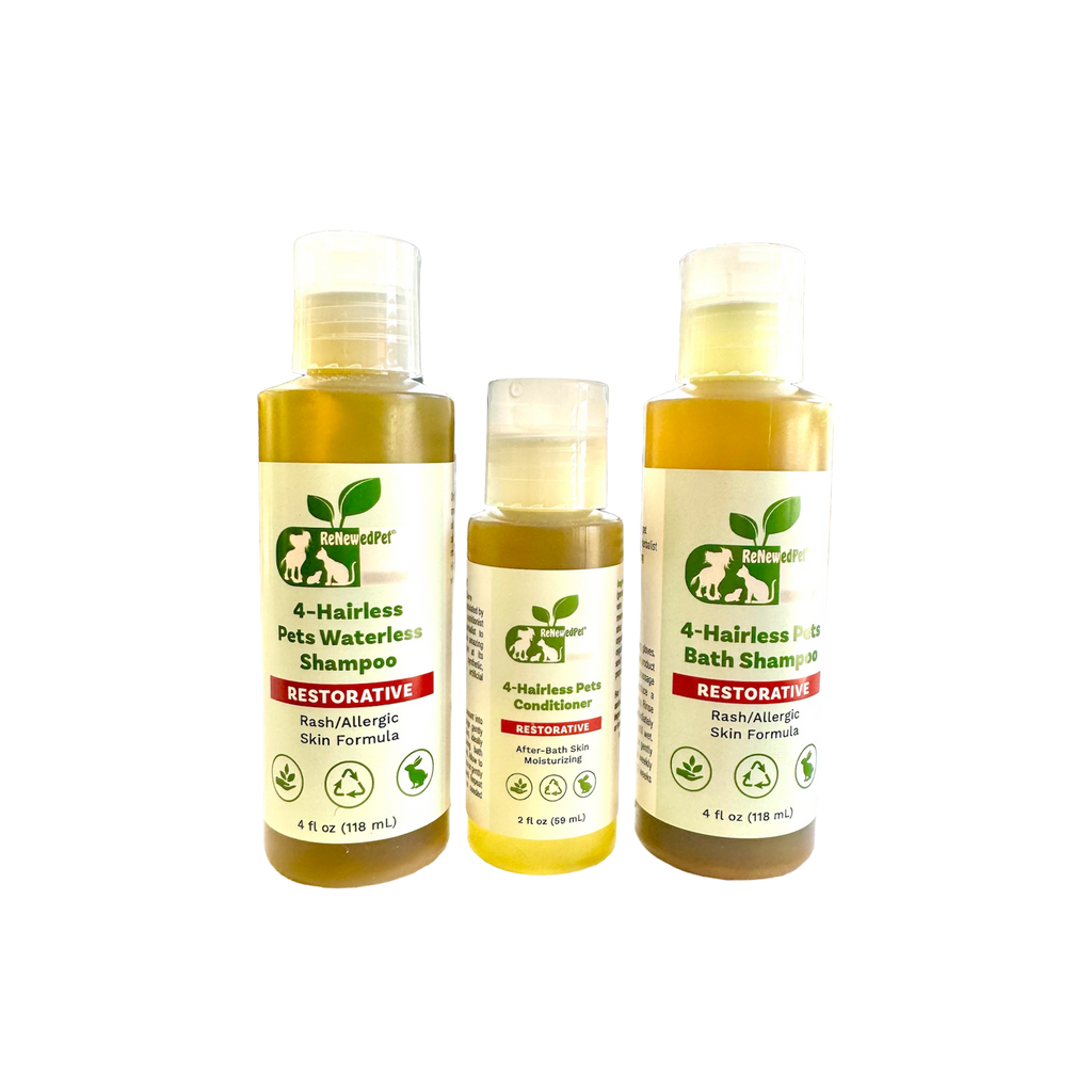 4 Hairless Pets Shampoo | Restorative Waterless Conditioner for Smooth Skin