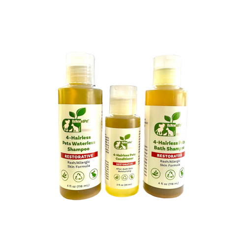 4 Hairless Pets Shampoo | Restorative Waterless Conditioner for Smooth Skin