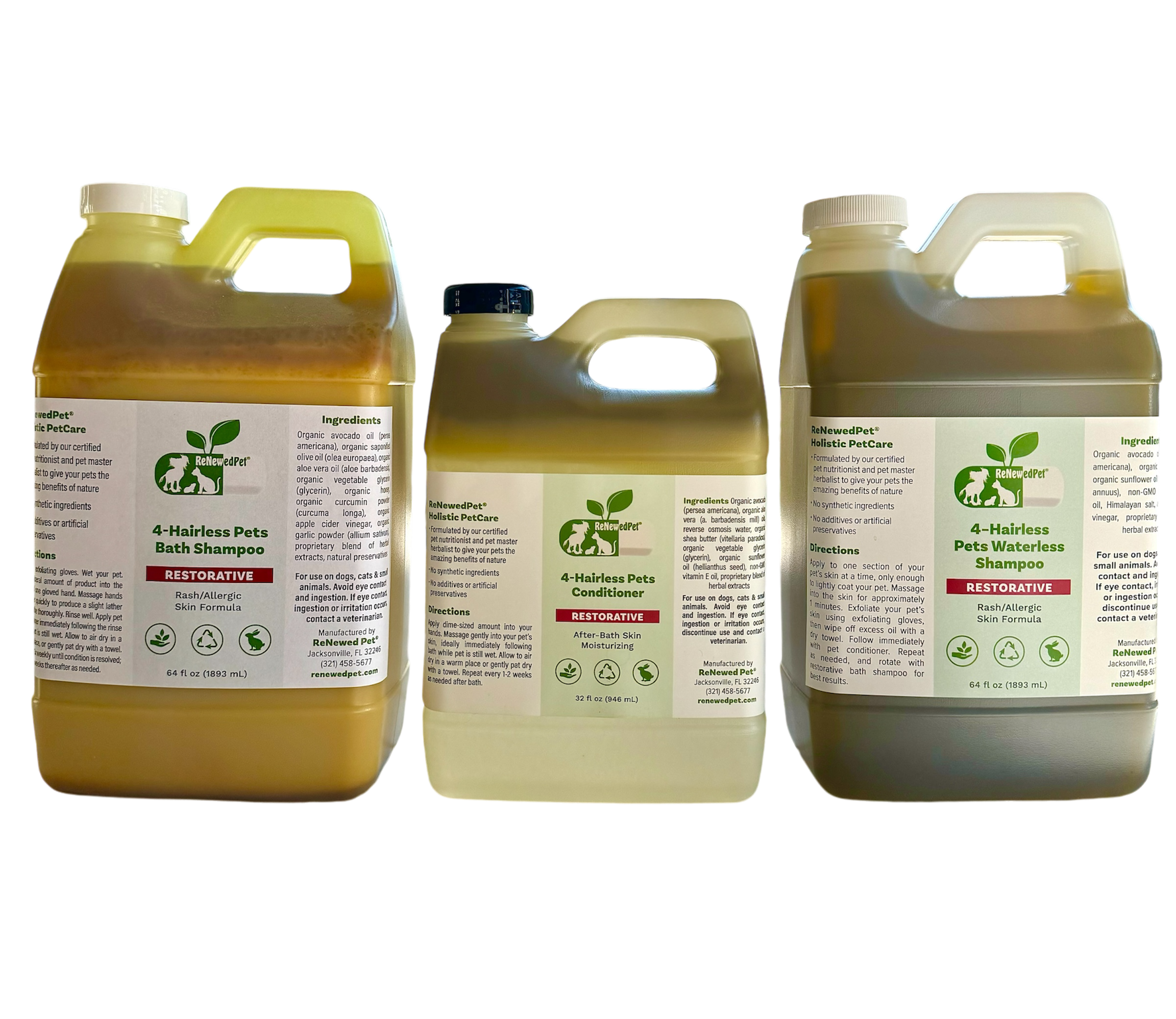 4 Hairless Pets Shampoo | Restorative Waterless Conditioner for Smooth Skin