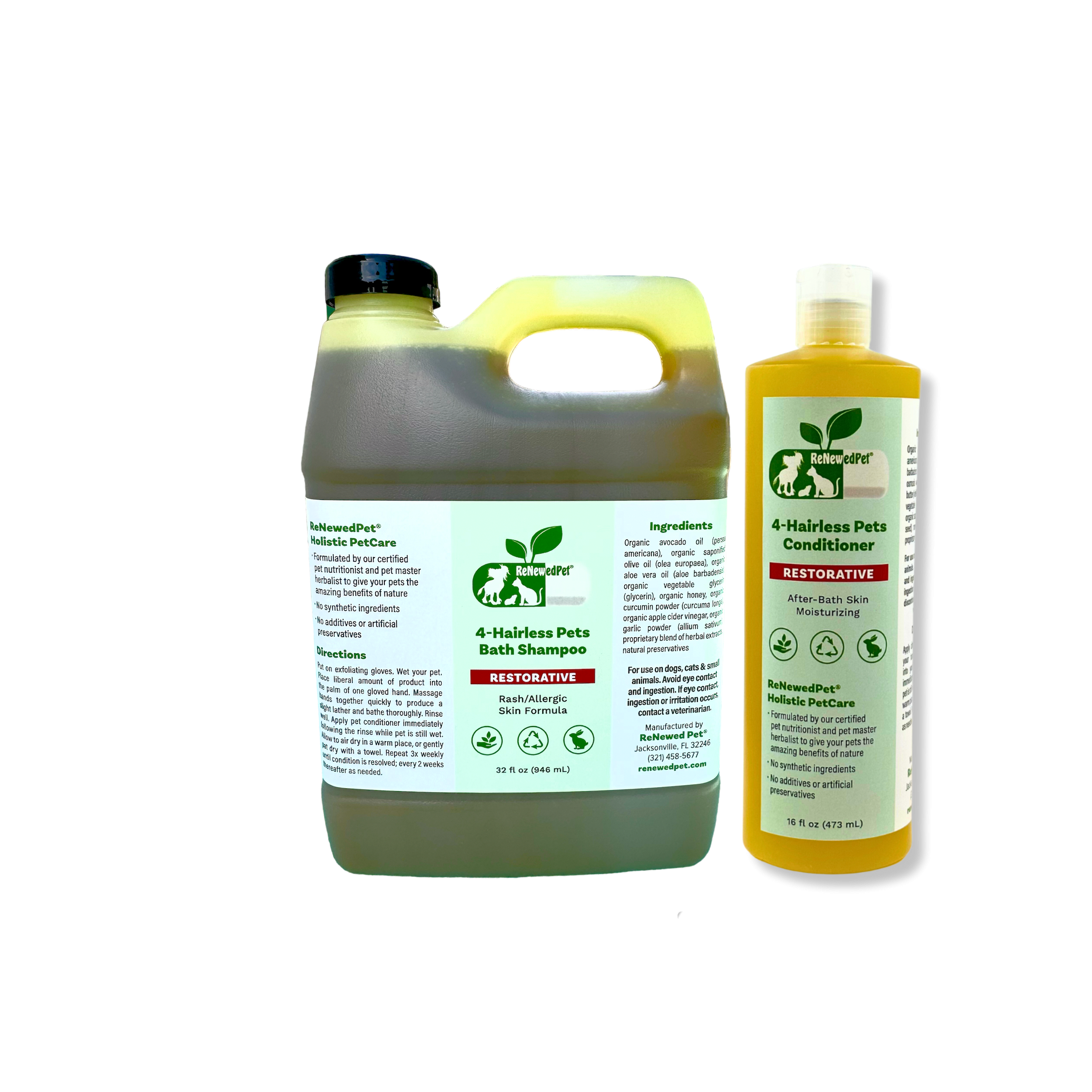 4-Hairless Pets Shampoo Conditioner for Healthy Skin and Restorative Care