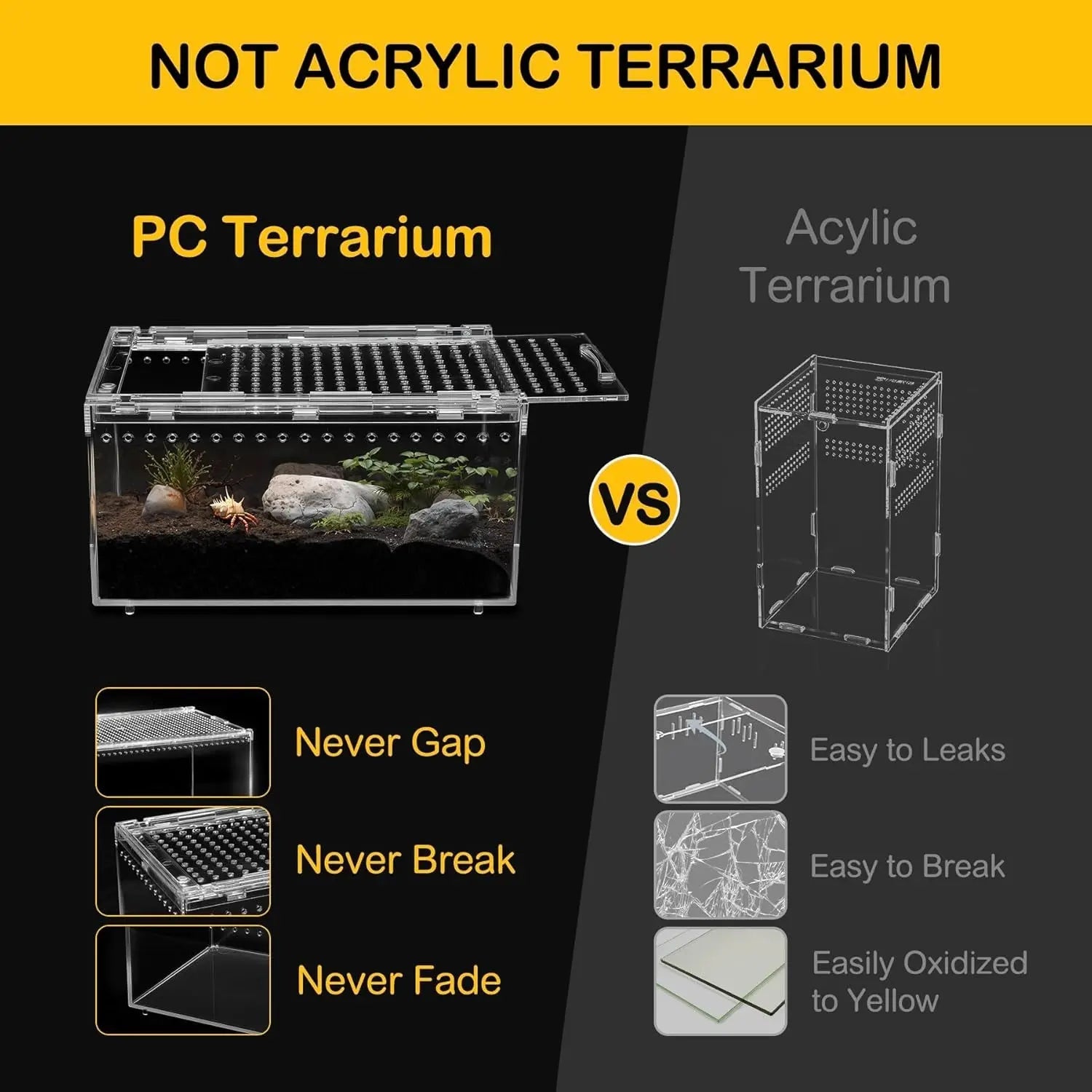 Reptile Terrarium Kit Starter Enclosure for Spiders, Geckos & Insects