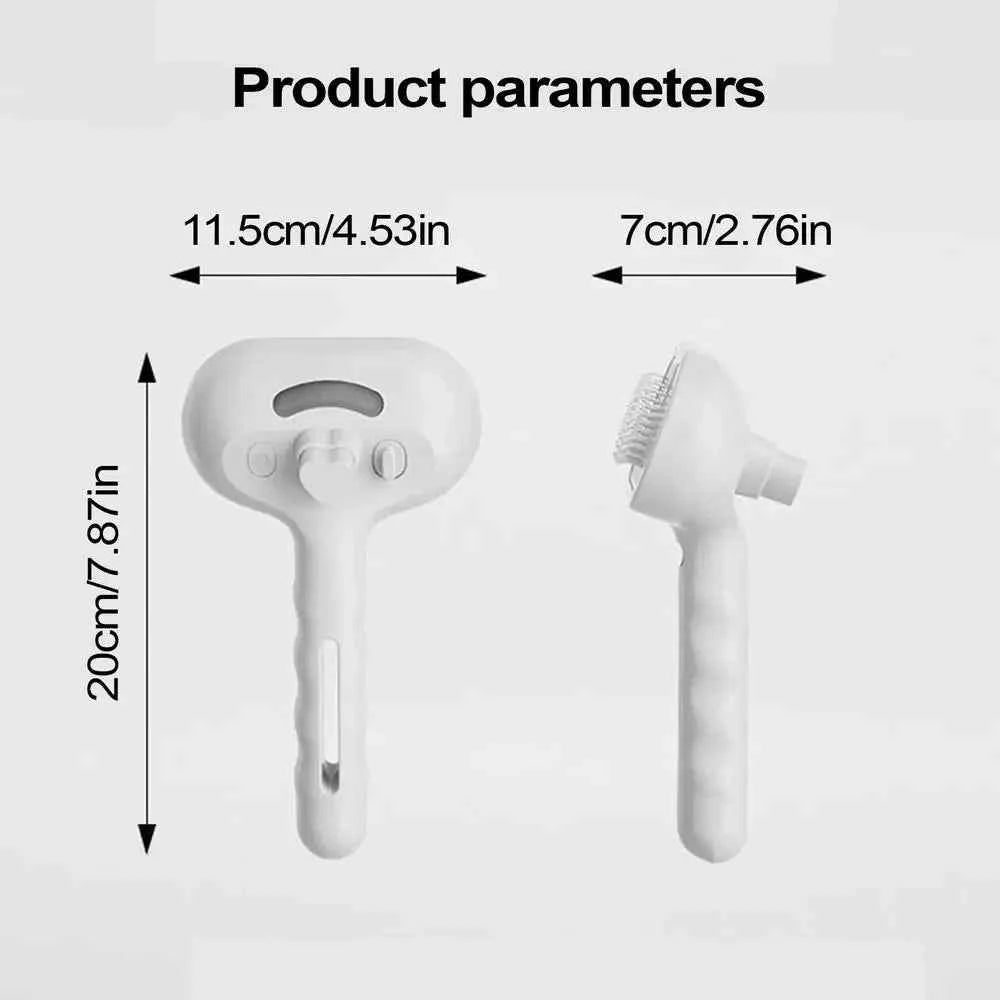 Rechargeable Pet Grooming Comb - Foldable Steam-Spray Dematting Brush & Hair Remover for Cats & Dogs