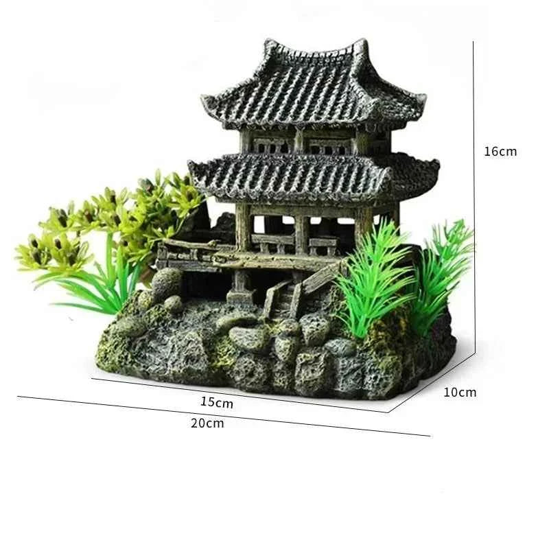 Resin Aquarium Landscape House Ornament – Fish Tank Decoration