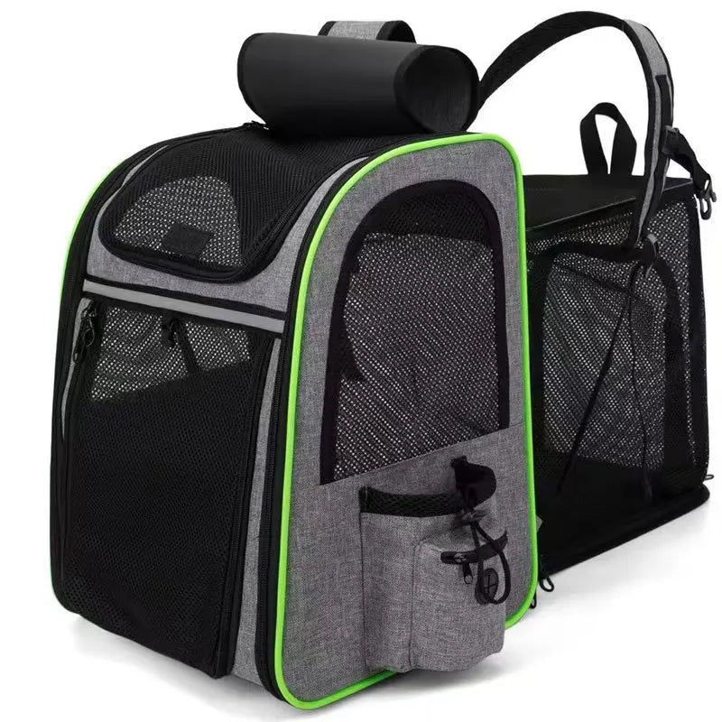 Pet Backpack Portable Breathable Outdoor Foldable Expandable Cat & Dog Backpack Large Capacity Oxford Cloth Cat Carrying Bag - Priscilla's Pet Paradise